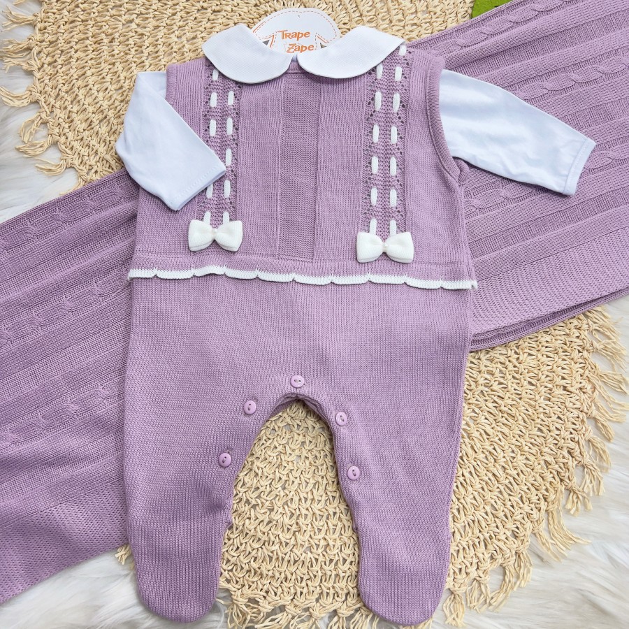  Saída de Maternidade Antonela - Branco e Lilás